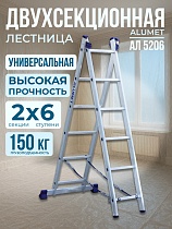 Лестница двухсекционная Ал 5206 Купить Лестница двухсекционная Ал 5206