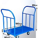 Платформенная тележка Промышленник 1800х800 ПД-8.18 200 мм с двумя ручками фото 2