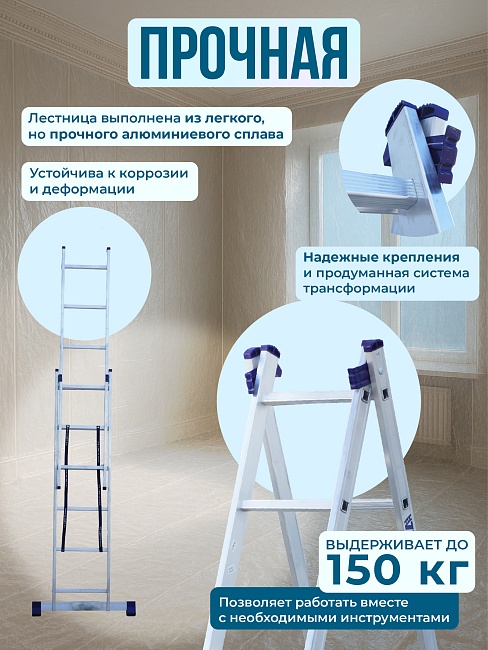 Лестница двухсекционная Alumet Ал 5206 фото 3